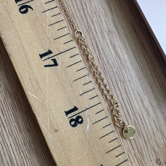 Gold Infinity Necklace with Cubic Zirconia Crystals - Picture 4 of 7